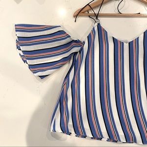 Striped off the shoulder top